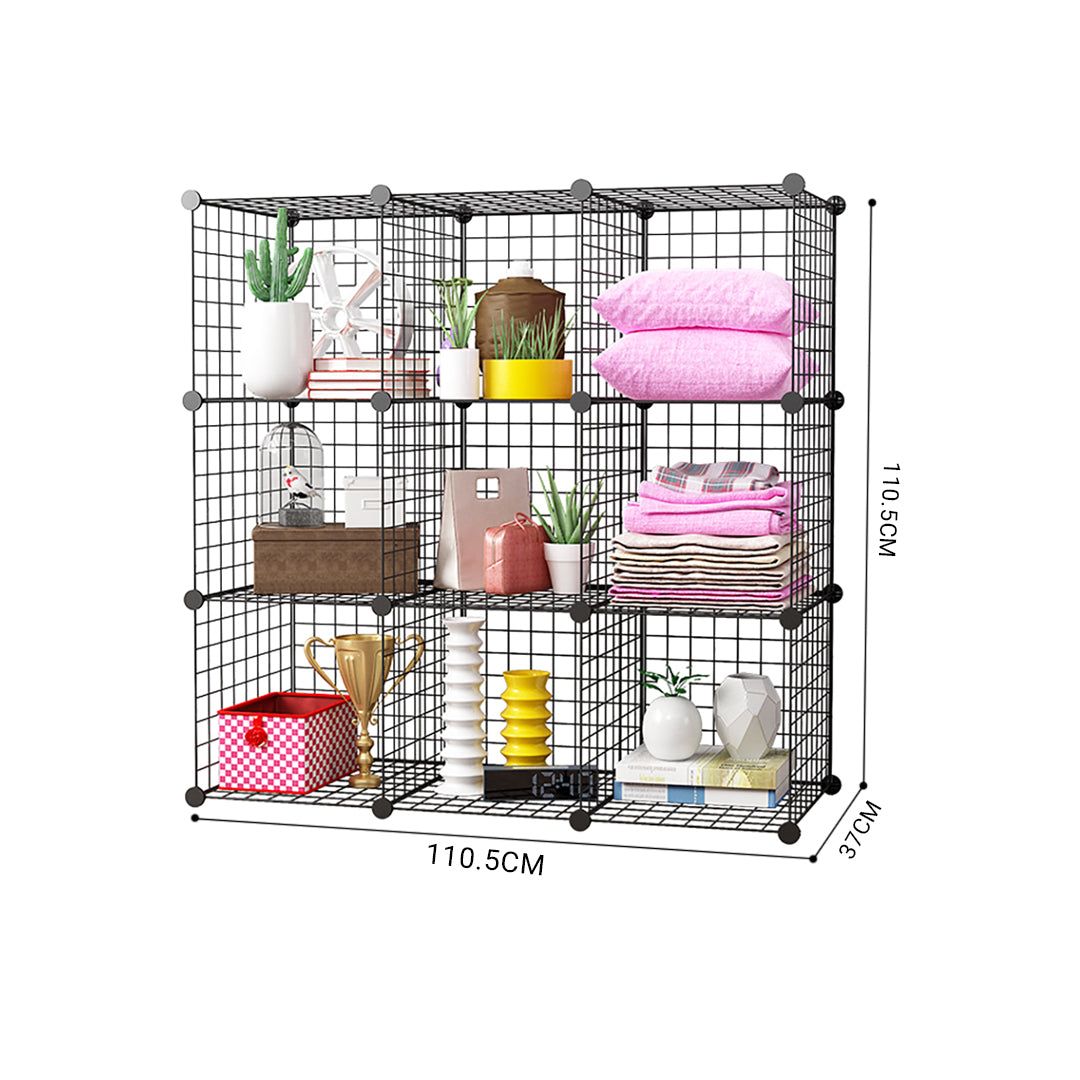 Black Portable 9-Cube Organiser