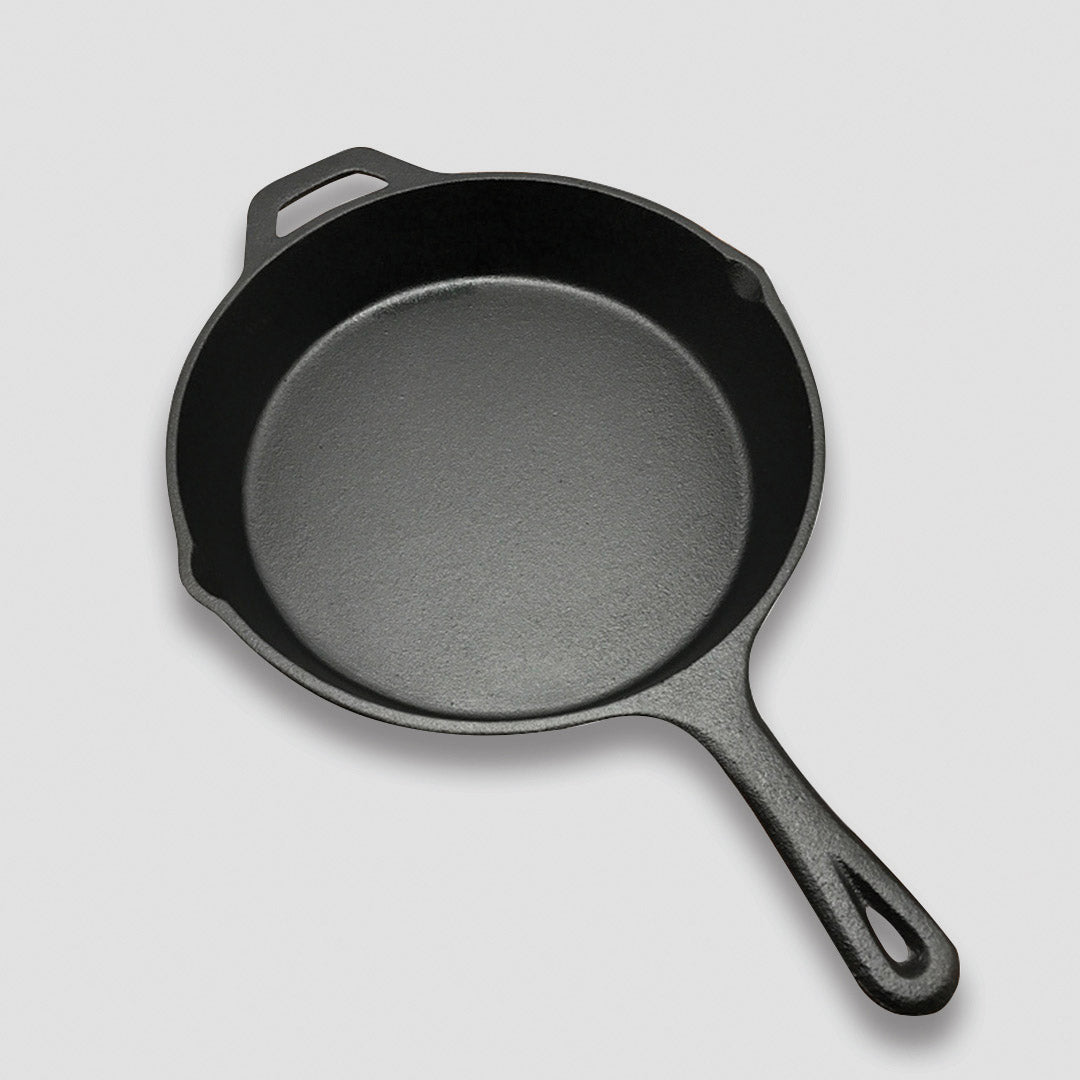 SOGA 30cm Round Cast Iron Frying Pan with Helper Handle