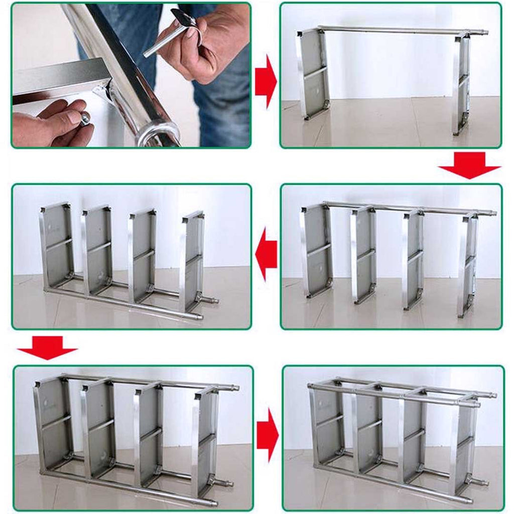 4 Tier Stainless Steel Display Shelf 180CM