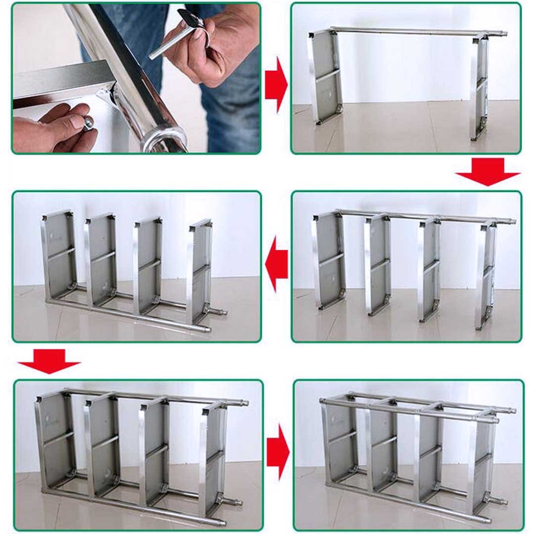 4 Tier Stainless Steel Display Shelf 180CM