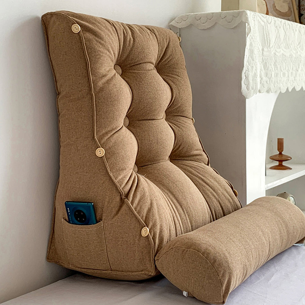 45cm Khaki Wedge Lumbar Pillow