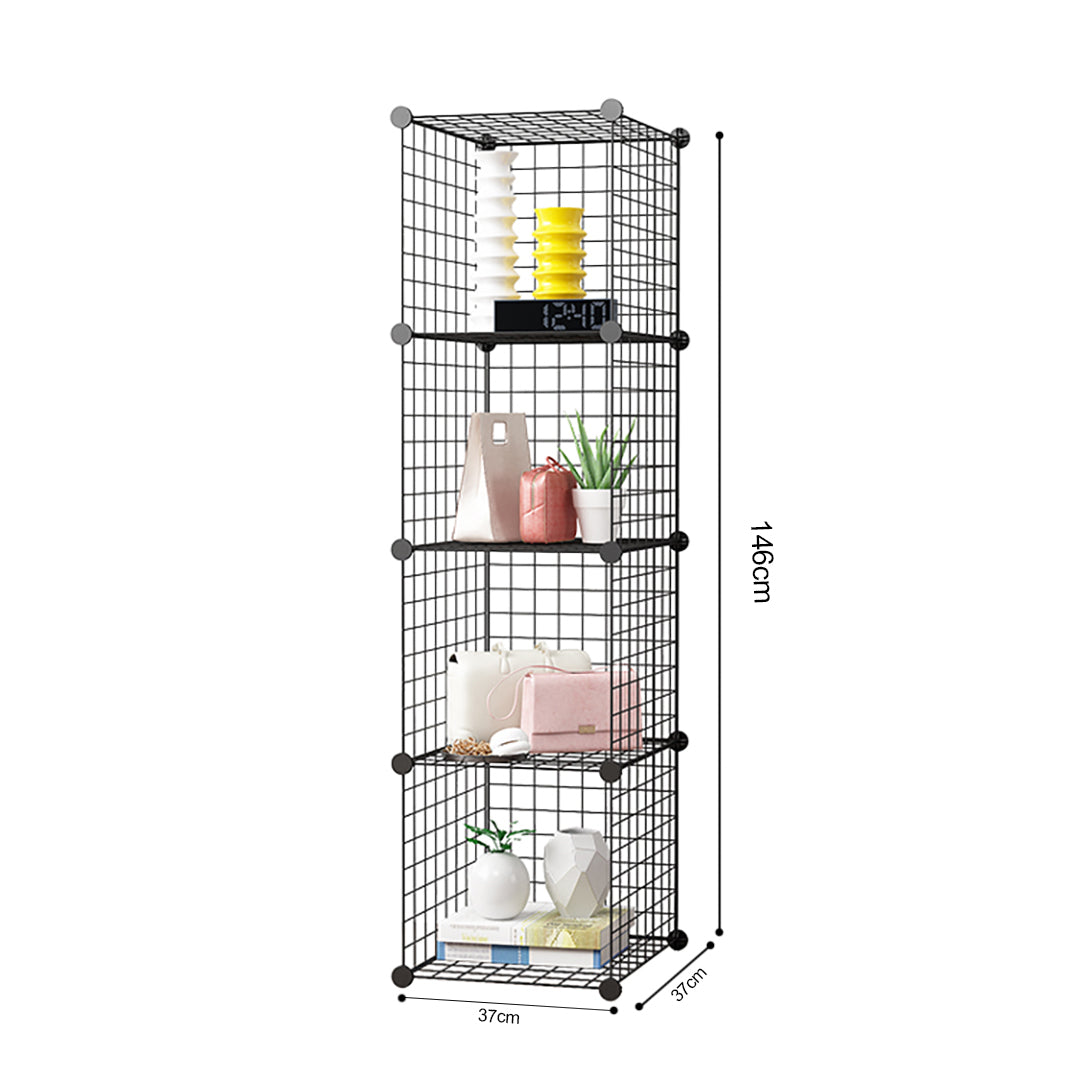Black 4 Tier Cube Organiser