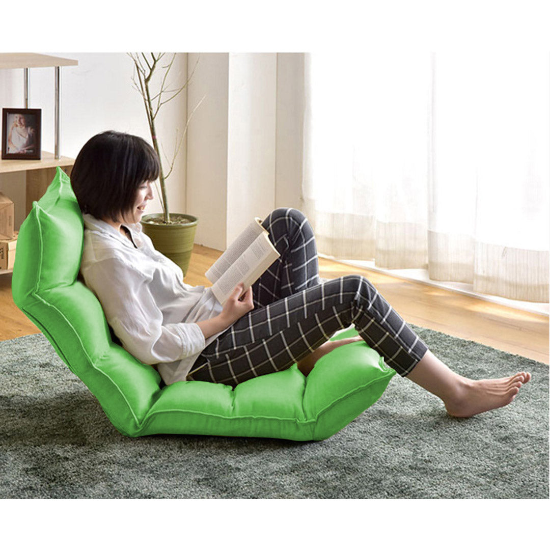 Leather Floor Recliner Lazy Chair Green