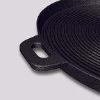 SOGA 35cm Round Ribbed Cast Iron with Handle