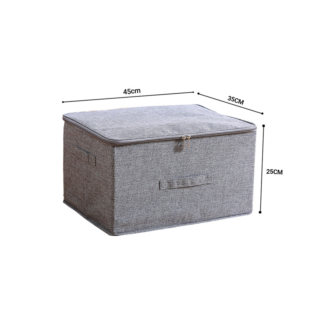 Grey Large Double Zipper Storage Box