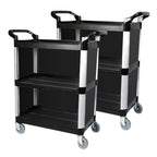3 Tier Covered Utility Cart Black