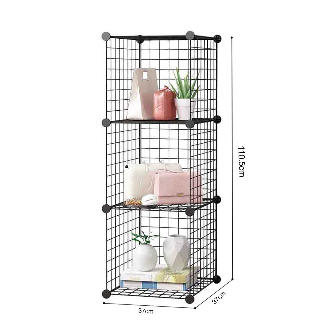 Black 3 Tier Cube Organiser