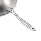 18/10 Stainless Steel 34cm Frying Pan Skillet with Helper Handle and Lid