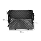 Black Leather  Multi-Purpose Back Seat Interior Accessories Bag