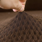 Coffee Colored 4- Seater Sofa Cover with Ruffled Skirt