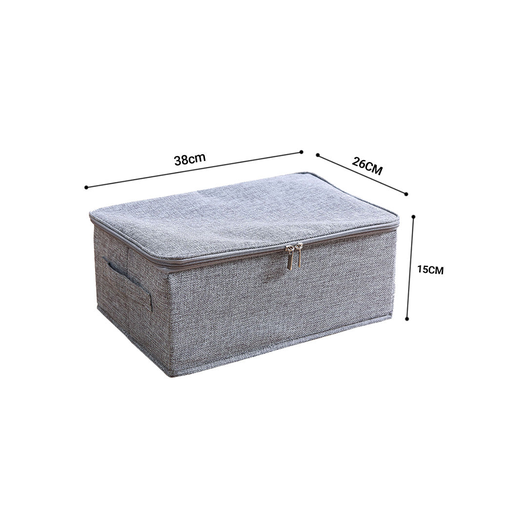 Grey Small Double Zipper Storage Box