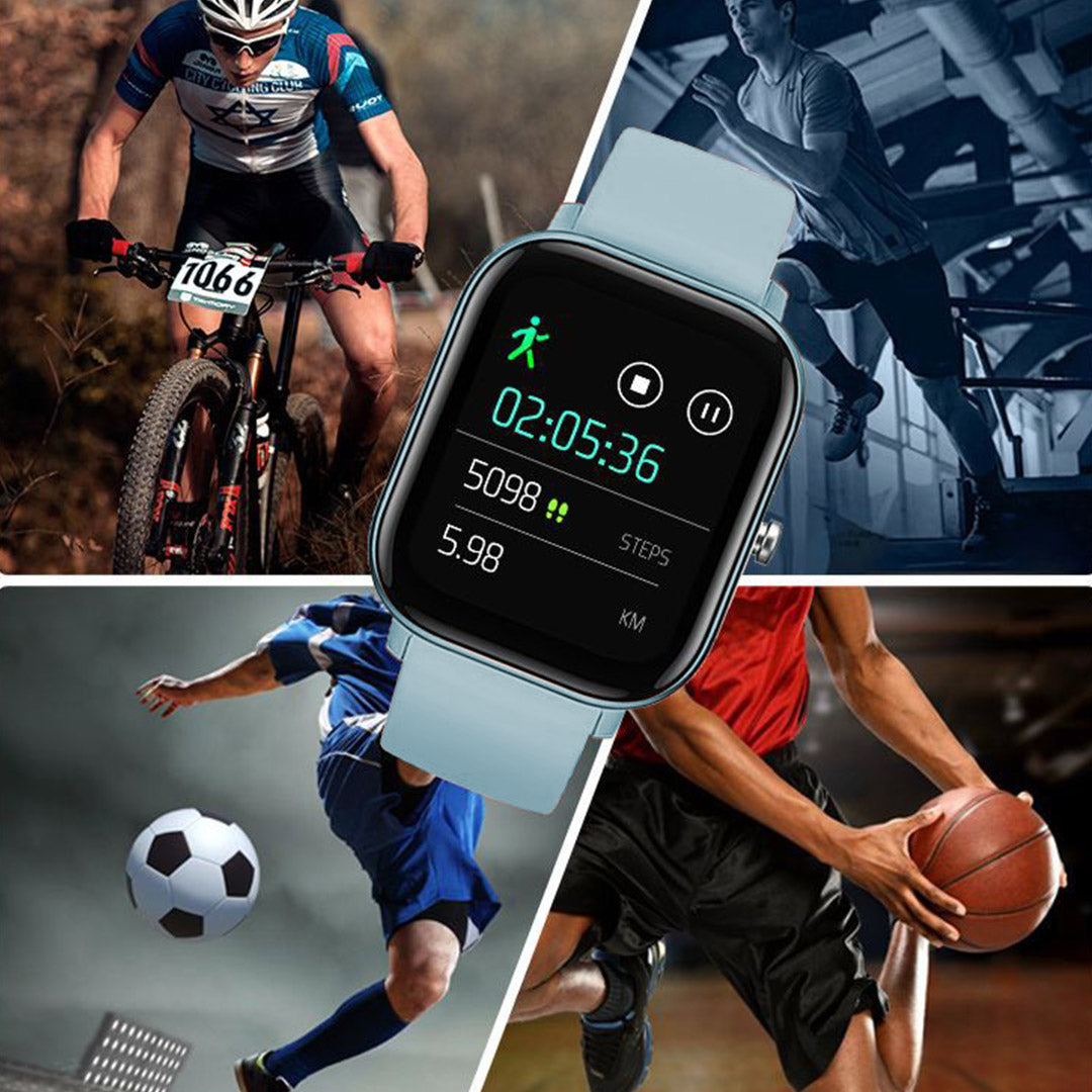 Waterproof Smart Watch Heart Rate Monitor P8 Blue