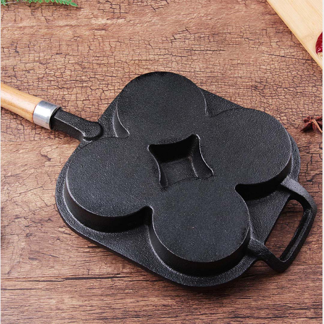 4 Mold Cast Iron Pancake Omelette Fry Pan