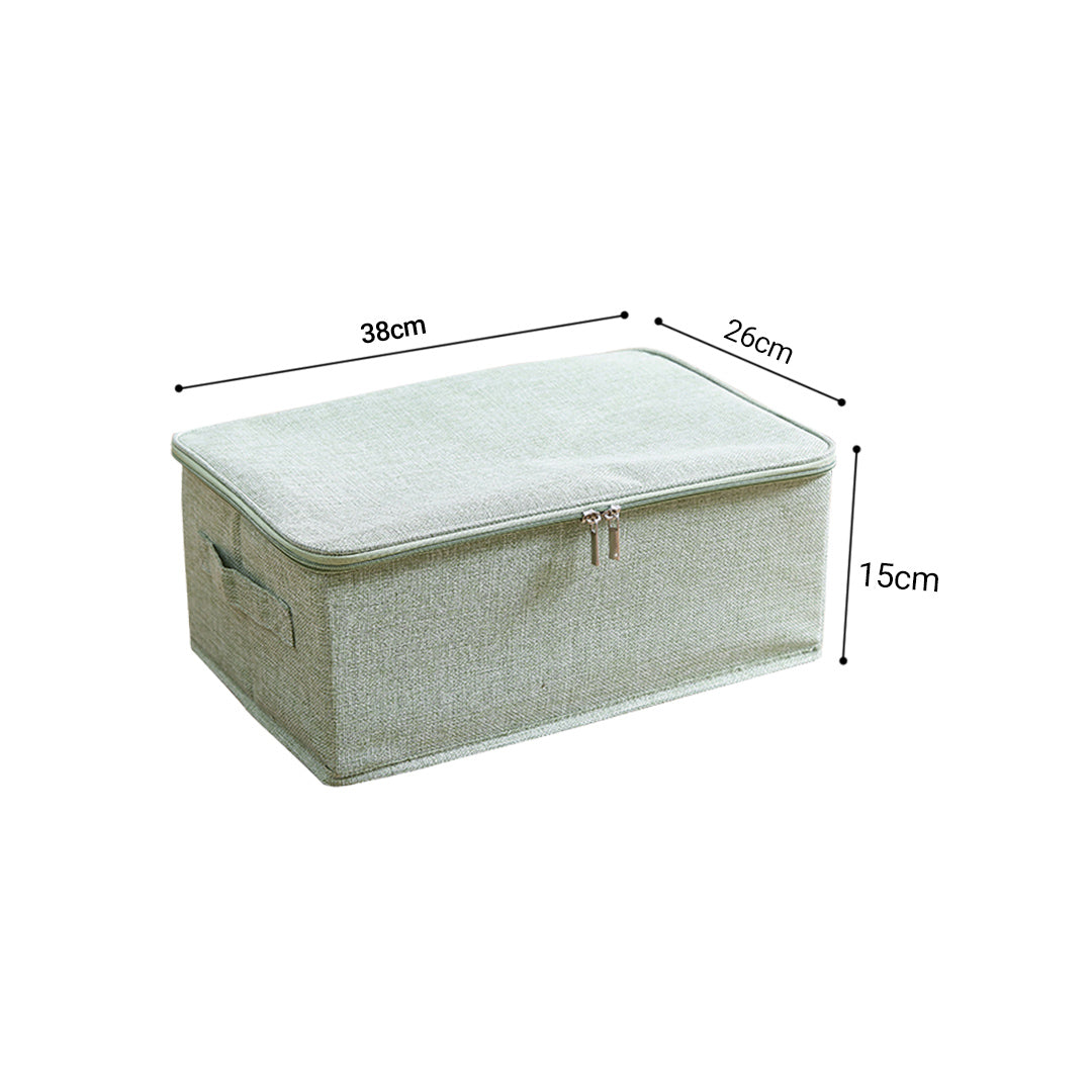 Green Small Double Zipper Storage Box