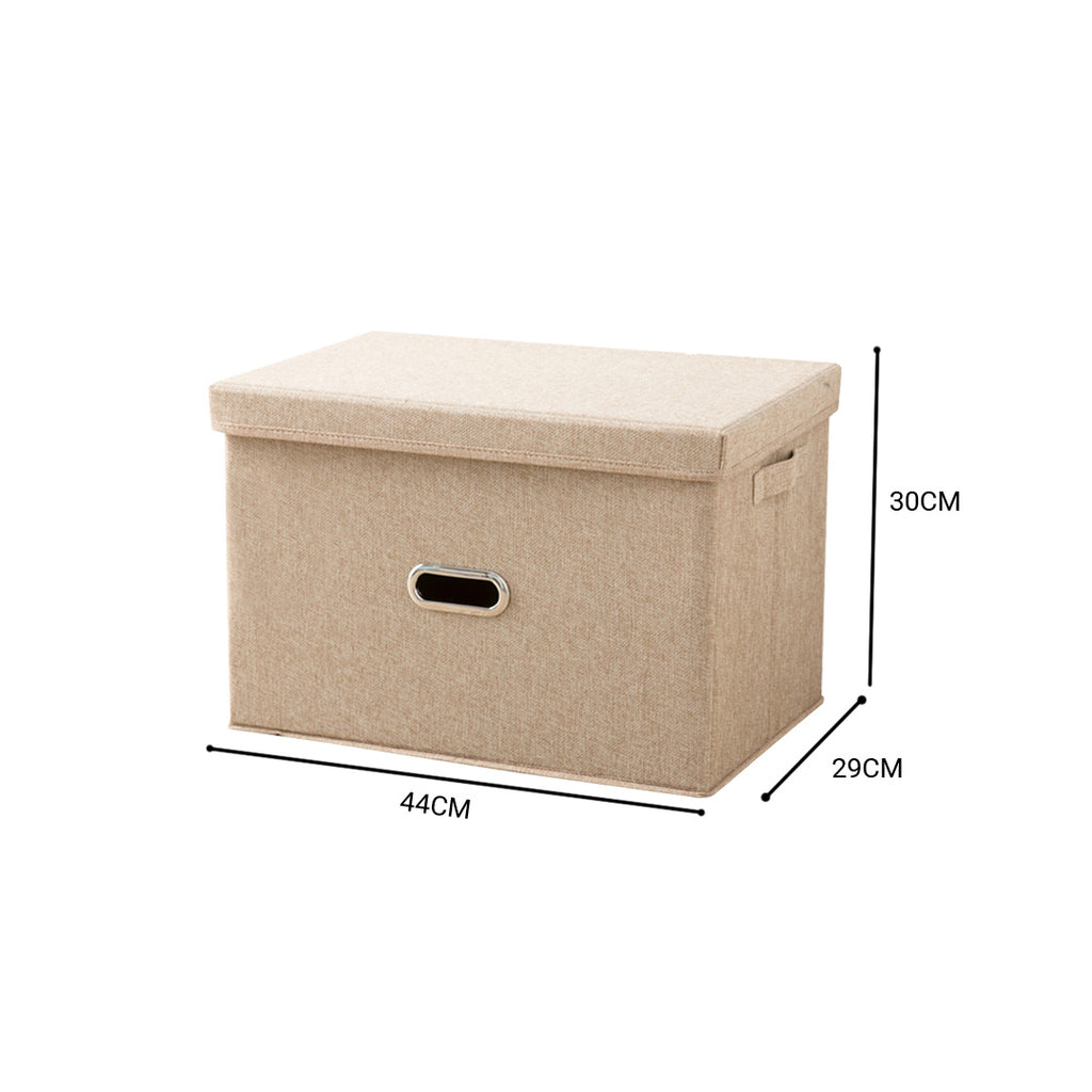 Beige Large Foldable Canvas Storage Box