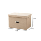 Beige Large Foldable Canvas Storage Box