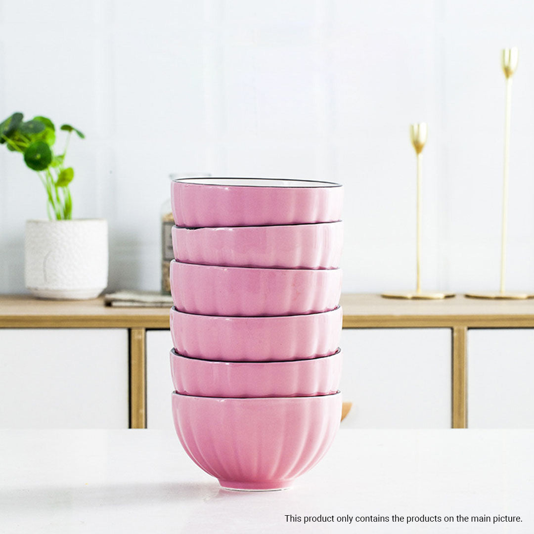 Pink Ceramic Dinnerware Set of 12