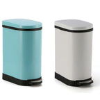 Foot Pedal Stainless Steel Trash Bin 10L U White