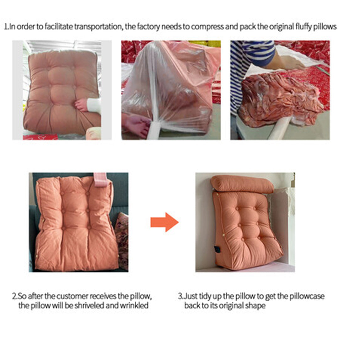 45cm Peach Wedge Lumbar Pillow