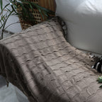 Coffee Textured Knitted Throw Blanket