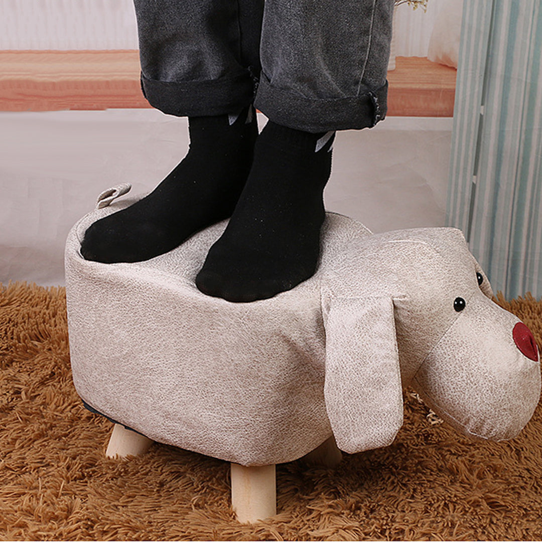 Green Kids Ottoman Stool Deer Character Bench Seat
