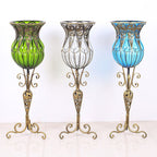 85cm Clear Glass Floor Vase with 12pcs Artificial Flower Set