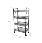 4 Tier Steel Mesh Kitchen Cart