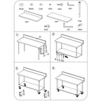 100cm Commercial Kitchen Stainless Steel Work Bench with Backsplash and Caster Wheels