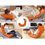 Leather Floor Recliner Lazy Chair Orange