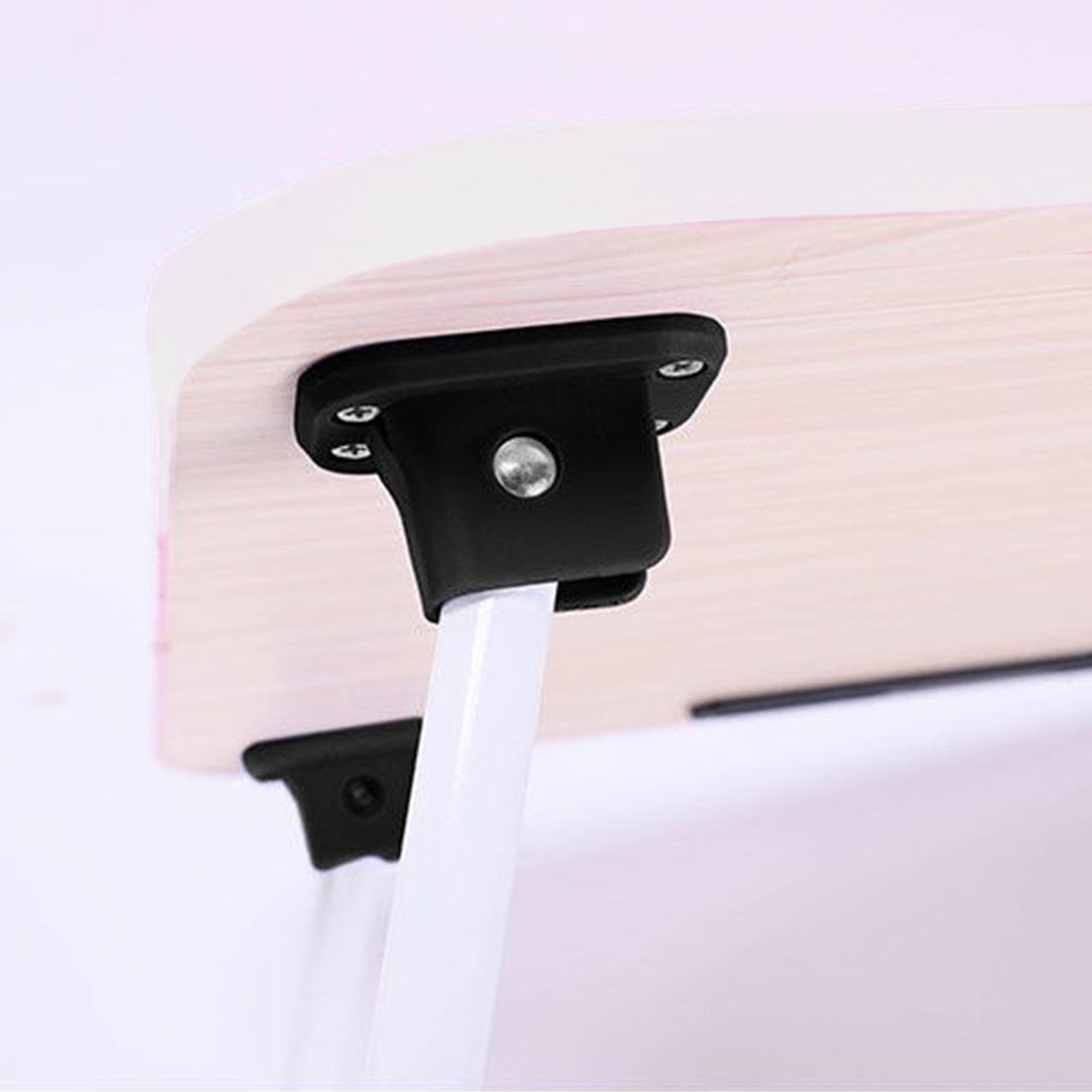 Pink Foldable Study Bed Table Adjustable Portable Desk Stand