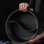 32CM Round Cast Iron Shabu Shabu Hotpot Two-Flavor Division