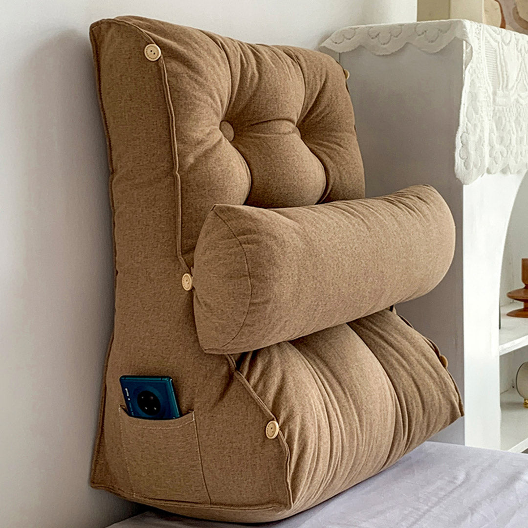 45cm Khaki Wedge Lumbar Pillow
