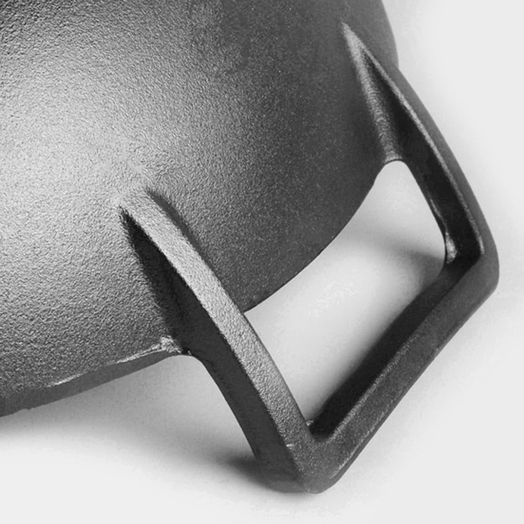32cm Cast Iron Wok Fry Pan with Double Handle