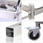 2 Tier Stainless Steel Utility Cart 75×40×83cm Small
