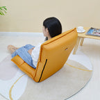 Air Leather Floor Recliner Lazy Chair Yellow