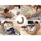 Leather Floor Recliner Lazy Chair Khaki