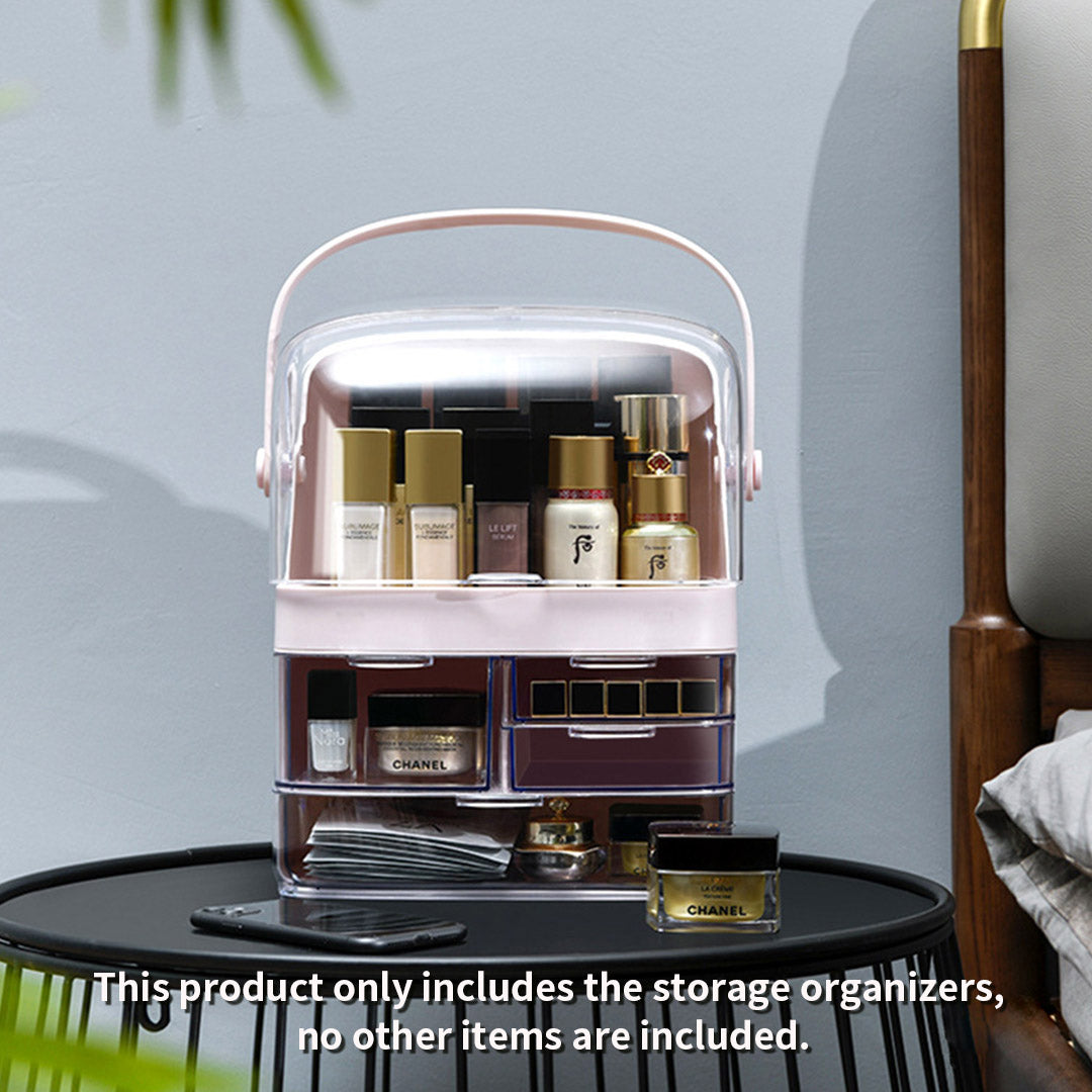 3 Tier Pink Countertop Cosmetic Storage Organiser