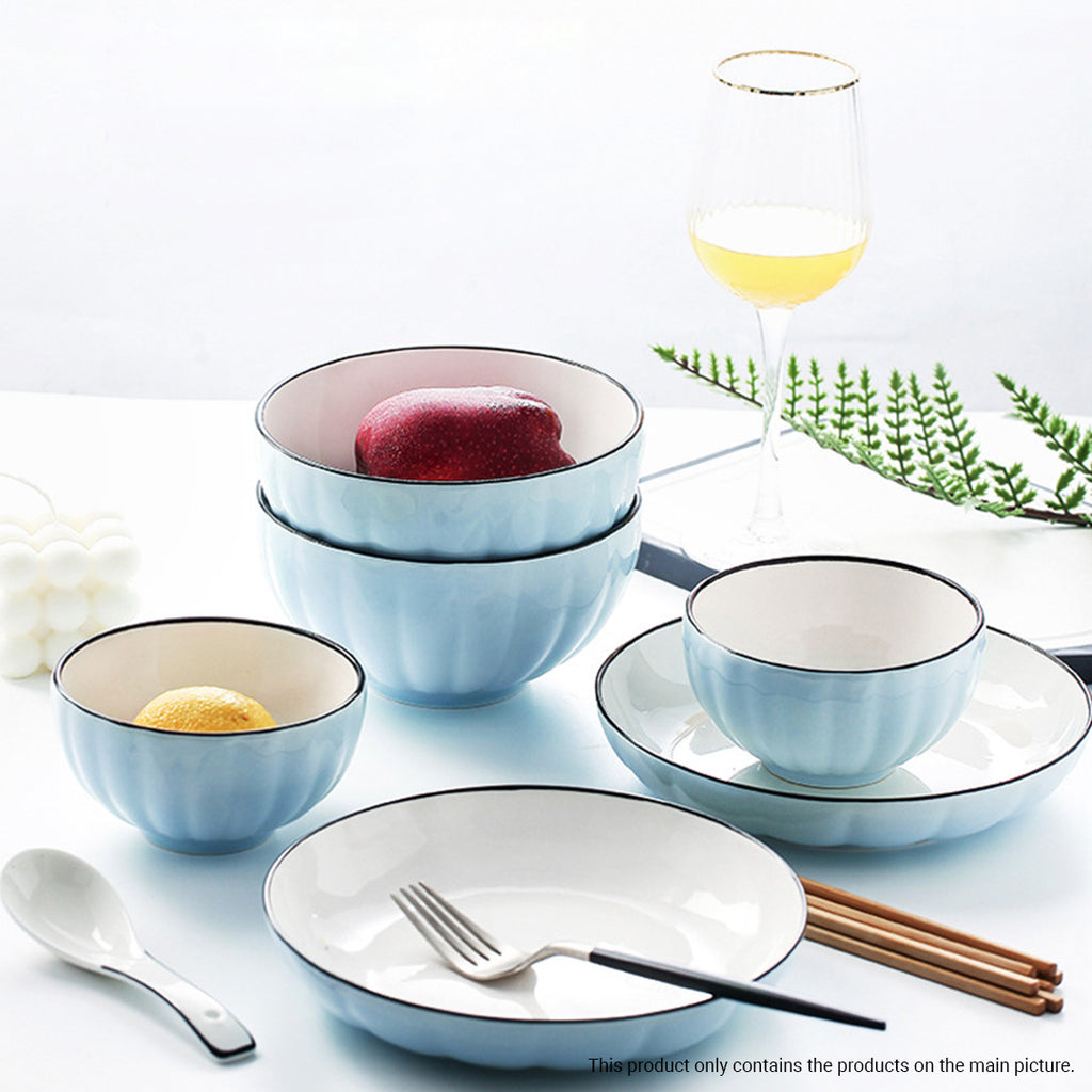 Blue Ceramic Dinnerware Set of 10