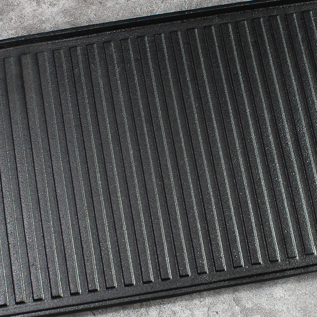 45cm Rectangular Cast Iron BBQ Grill Tray with Handle