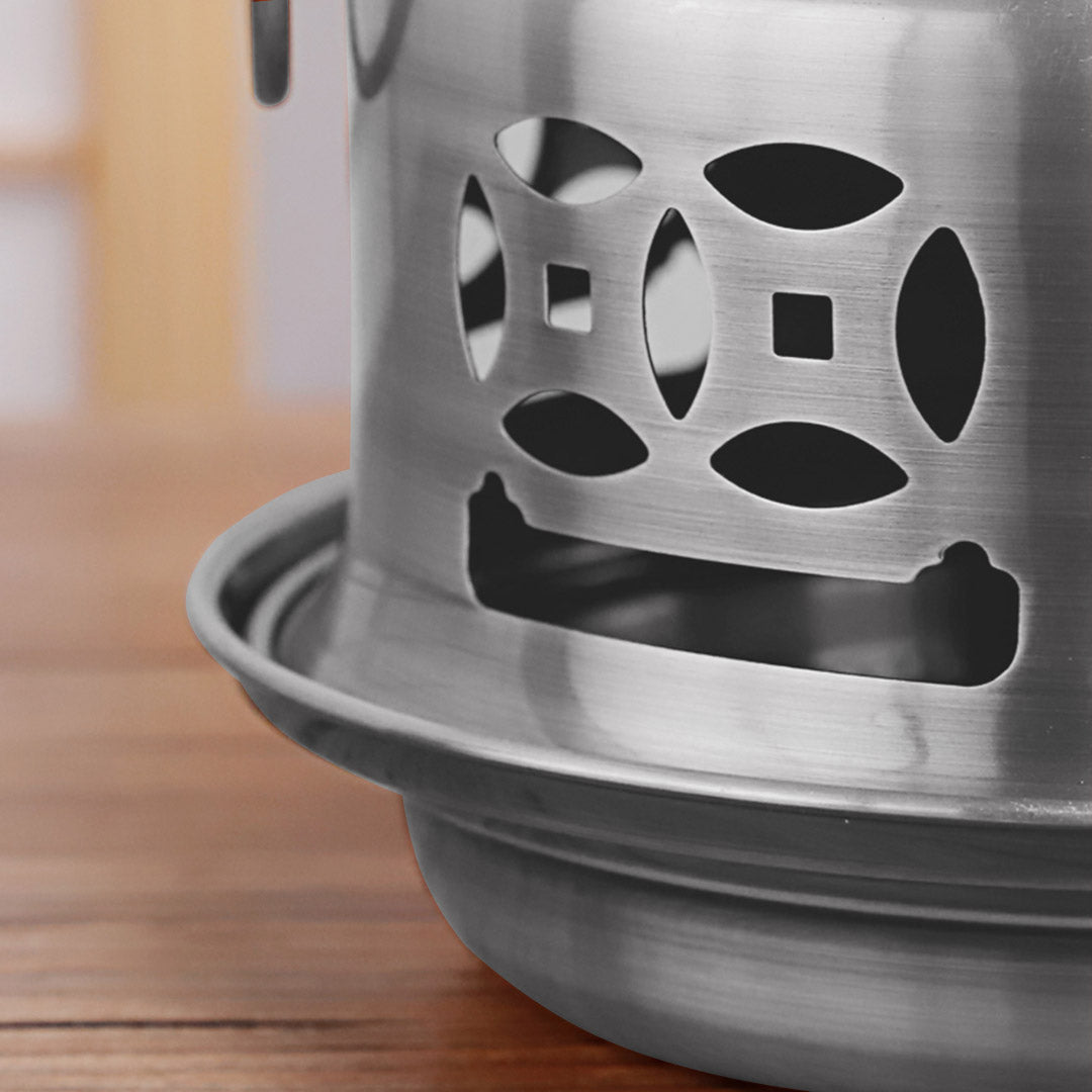 Stainless Steel Single Asian Hot Pot with Lid