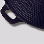 SOGA 35cm Round Ribbed Cast Iron with Handle