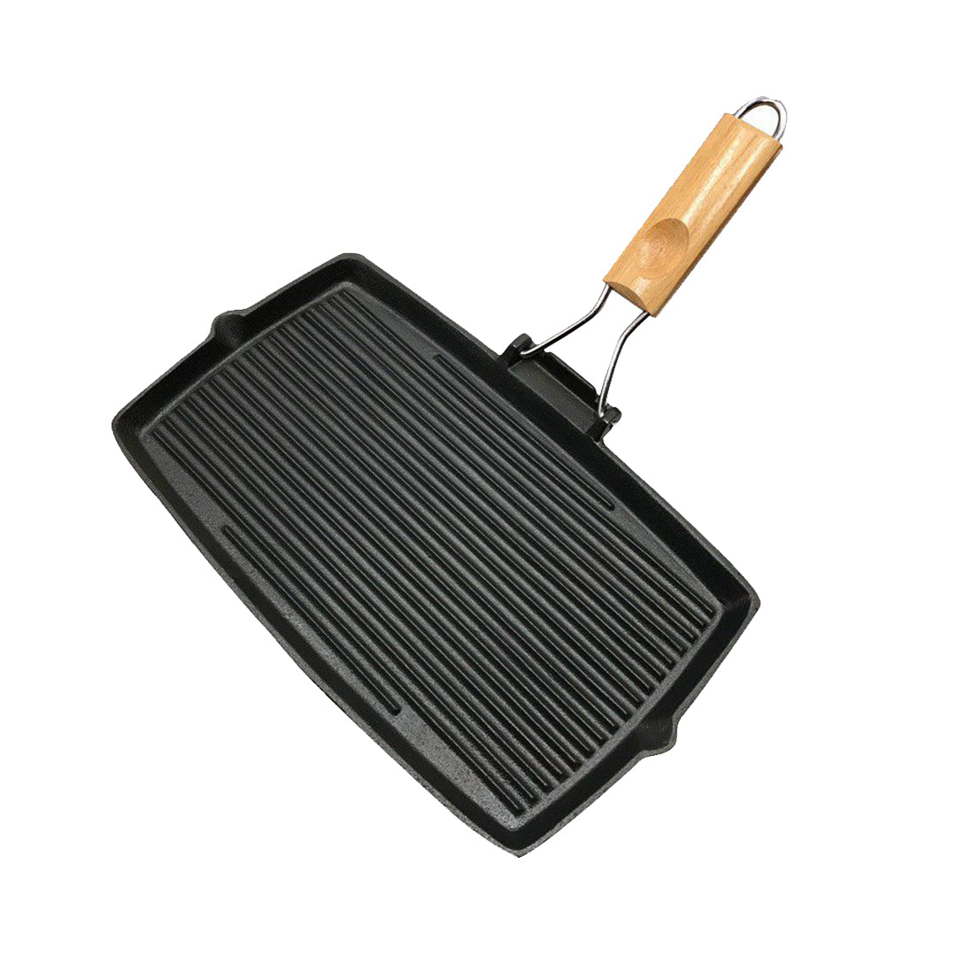 20.5cm Rectangular Cast Iron Griddle Pan