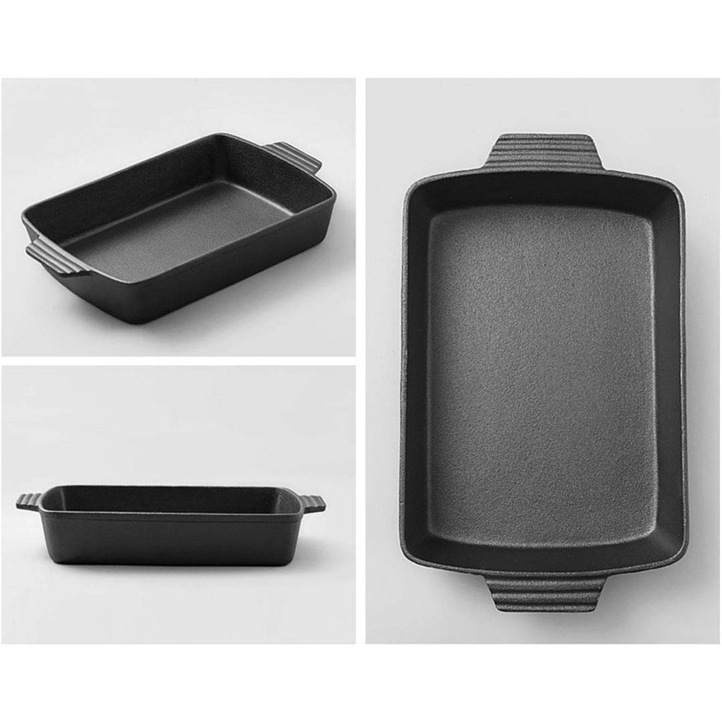 33cm Cast Iron Baking Roasting Dish Pan
