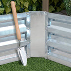 90cm Square Galvanized Raised Garden Bed Silver