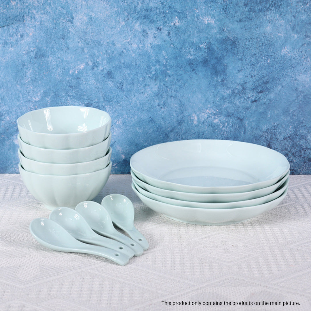Light Blue Ceramic Dinnerware Set of 5