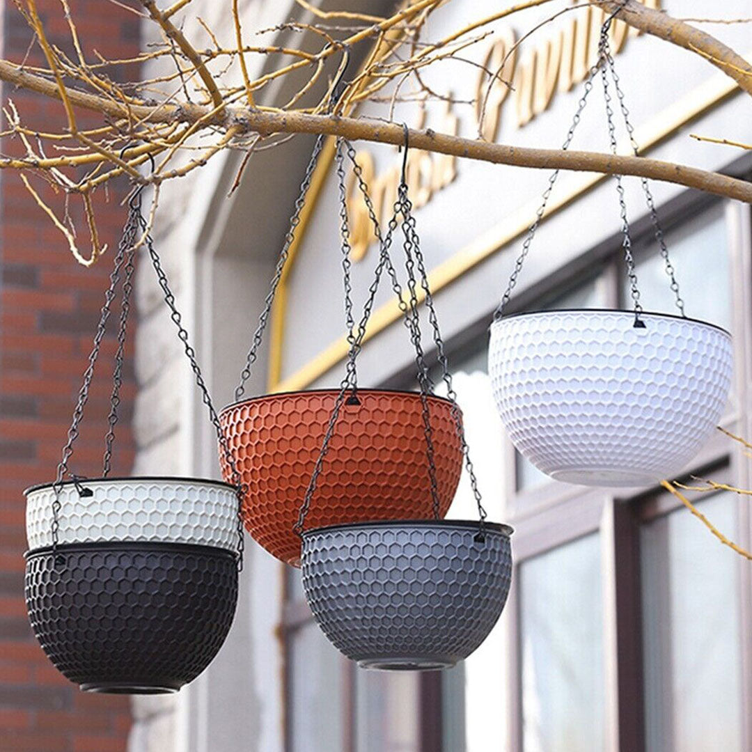 White Small Hanging Flower Pot