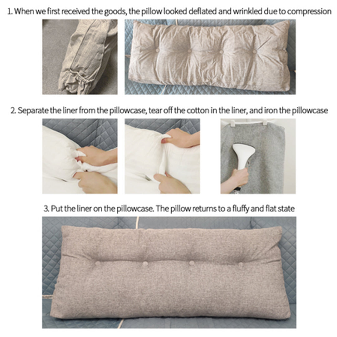 180cm Beige Wedge Bed Cushion