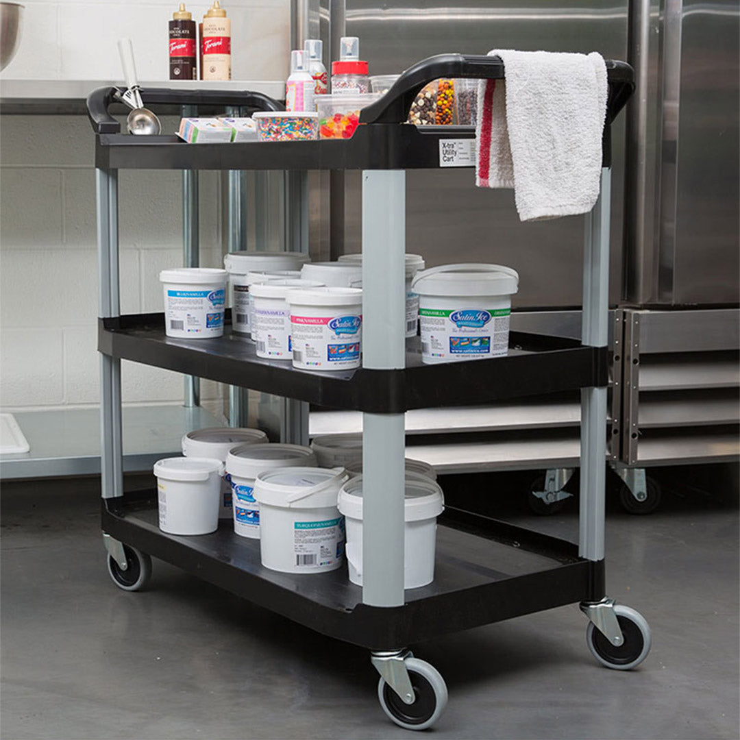 3 Tier Utility Cart Black Large