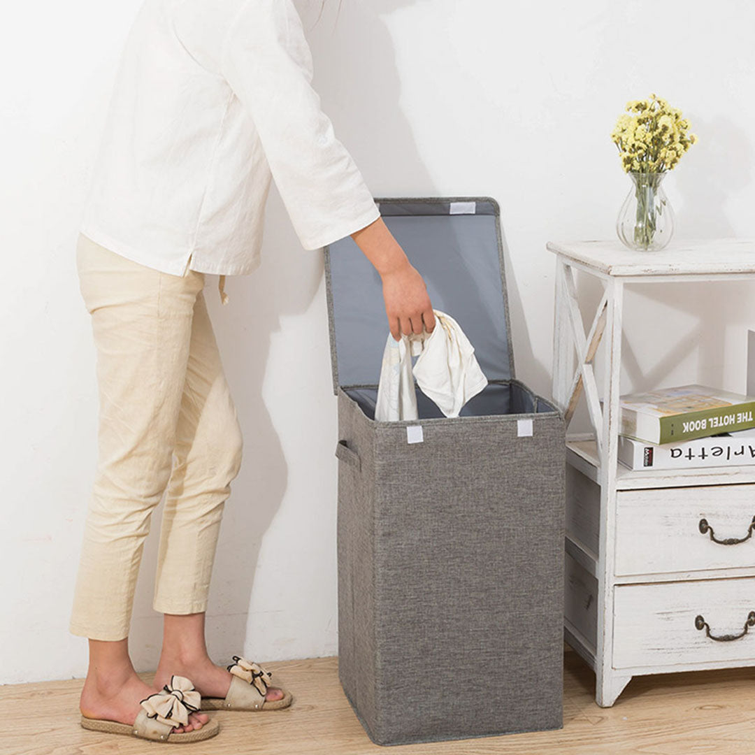 Grey Medium Laundry Hamper Storage Box