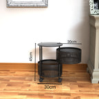 2 Tier Steel Round Rotating Kitchen Cart